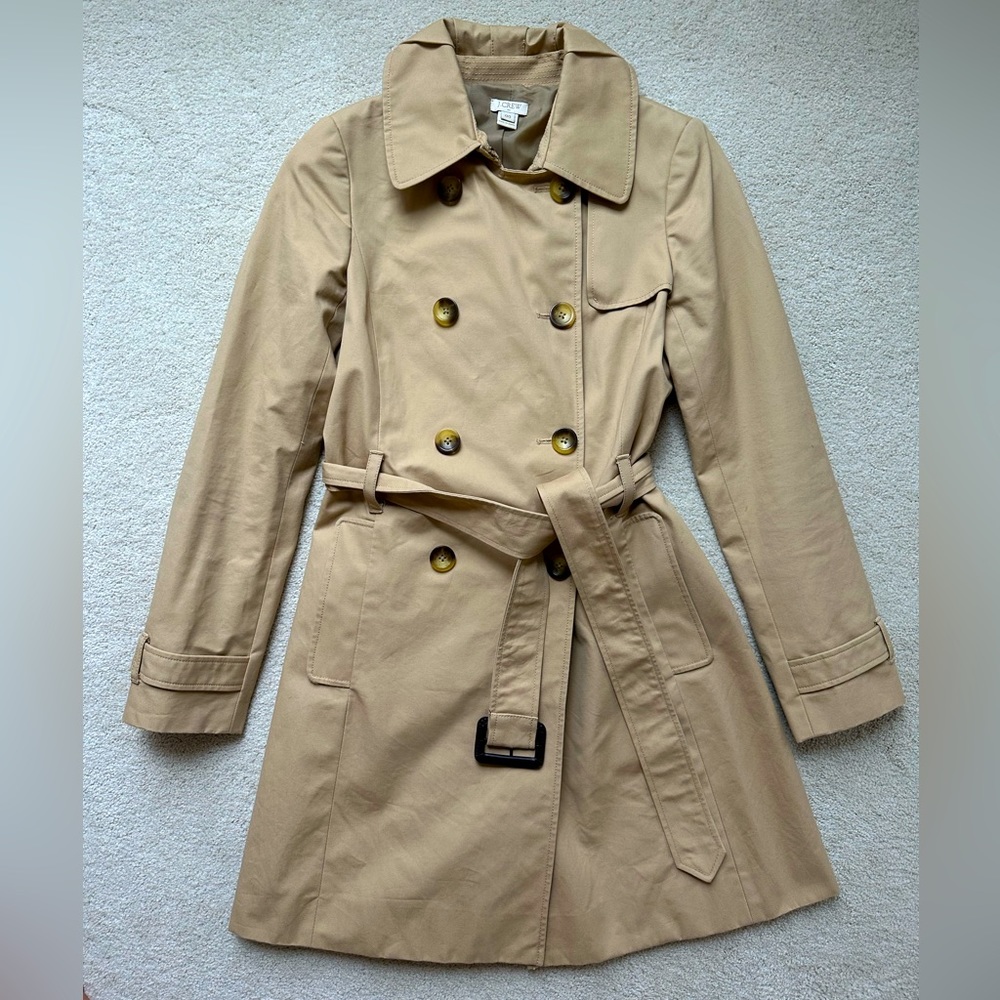 J Crew Factory Trench Coat Size 00 - Gently Worn